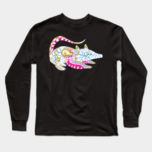 mandala maya tlacuache possum ecopop Long Sleeve T-Shirt